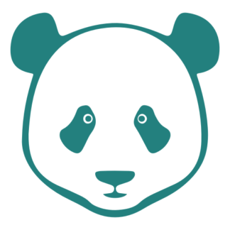 Simple Panda Face Decal (Turquoise)